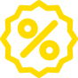 Yellow percent icon
